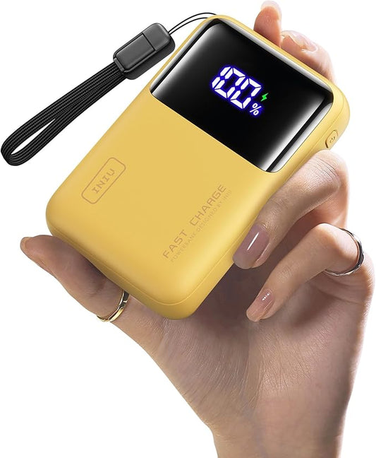 INIU Power Bank, 20000mAh 65W Mini USB C Laptop & Phone Portable Charger, Fast Charging Flight Cruise Ship Family Essentials Traveling Powerbank for College Students Travelers Teen Boys Girls, Yellow