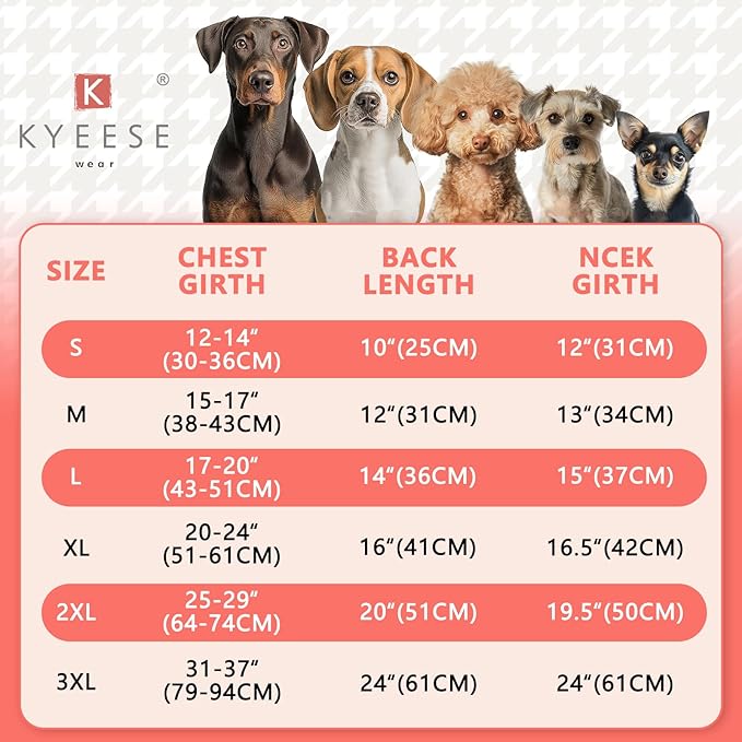 KYEESE Dog Coat Windproof Pet Sweater with Warm Pet Winter Puffer Coat with Leash Hole Waterproof Pets Clothes for Cold Weather Soft Dogs Jacket with Pocket Thick Dog Coats for Medium Dogs