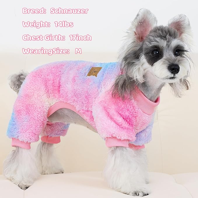 XPUDAC Dog Sweater, Dog Winter Clothes for Small Medium Dogs Girl Boy Fleece Doggy Pajamas for Winter Christmas, Tie-Dye02, XX-Large