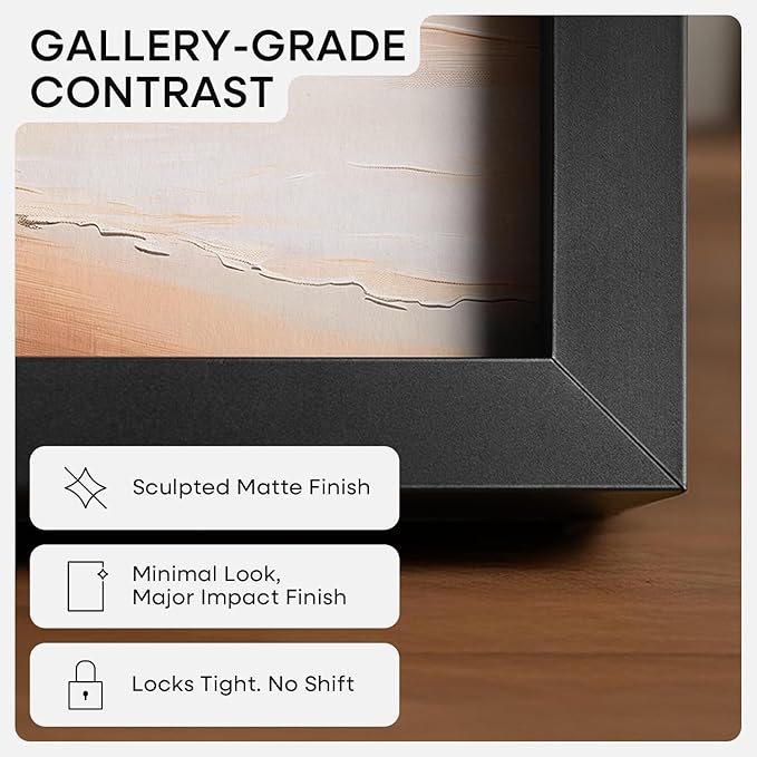 Homeforia 10x30 Picture Frame Black, High End Metal 10x30 Poster Frames with Mat 8x24 for Photo, 10 x 30 Black Frame Matted to 8 by 24 Print, 30x10 Panoramic Frames, Tempered Glass, Wall Kit, Set of 1