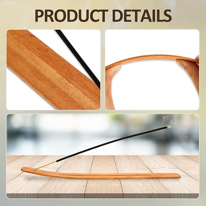 Handmade Wooden Incense Stick Holder Wood Incense Burner Ash Holder Trays for Sticks Home Utilities Accessories and Buddha Hall(12 Pieces)