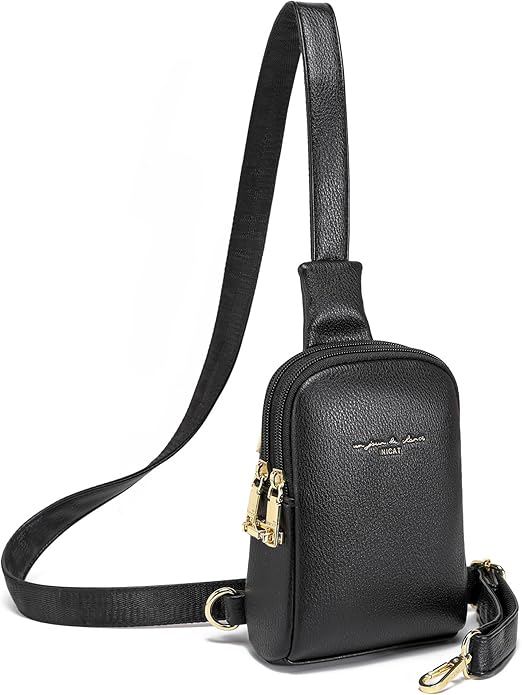 INICAT Travel Small Crossbody Sling Bags Women Cross Body Purses Passport Holder Vegan Leather Fanny Packs Birthday Gifts