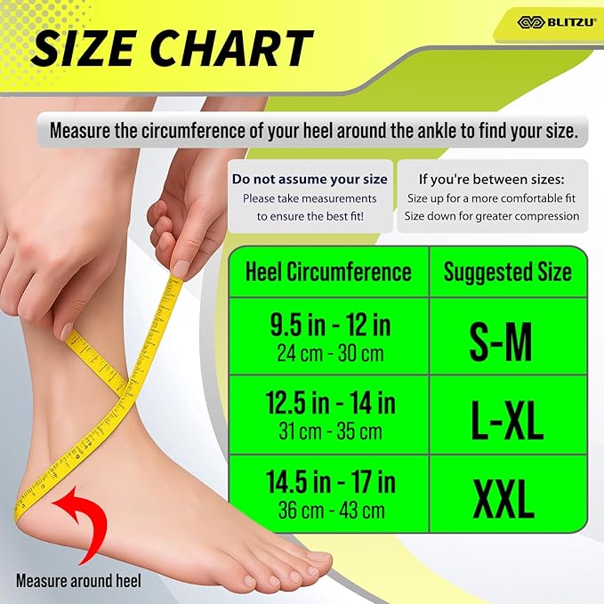 BLITZU Compression Socks for Plantar Fasciitis, Achilles Tendonitis, Arthritis Relief, Ankle Brace Compression Sleeve with Foot Arch Support, Ankle Wrap for Women, Men, Swelling & Heel Pain Nude XXL