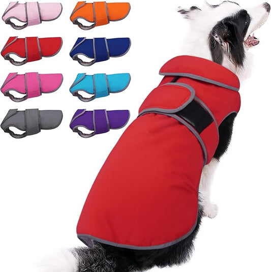 MIGOHI Reflective Waterproof Windproof Dog Coat - Warm Jacket Reversible Stormguard Winter Vest for Small to Large Dogs (Red, XL)