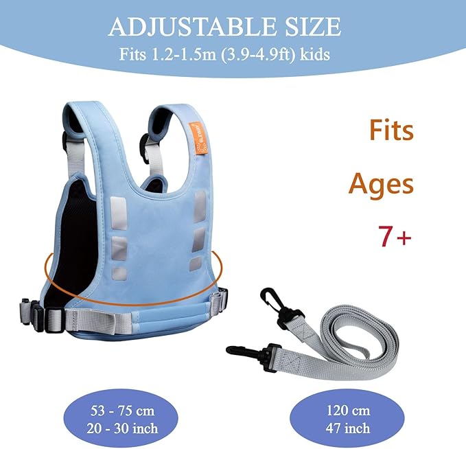 BLEWAY Active XL Child Harness: Safety for Kids/Teens(6-12yrs), Adjustable Anti-Elopement,Autism/ADHD/Special Needs