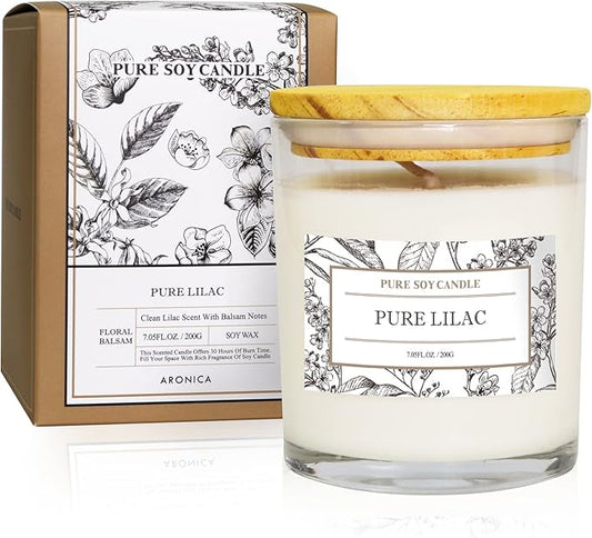 Aronica Lilac Scent Gifts - Soft Floral Candles for Home & Woman, Baby Shower Game Winner Gift, Kitchen Decor