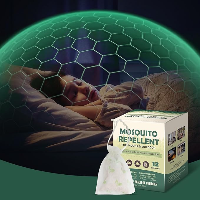 12 Pcs Mosquito Repellent for Patio, Mosquito Repellent Pouches, Mosquito Deterrent Indoor Outdoor, Mosquito Control, Keep Mosquitoes Away from Home Patio Camping