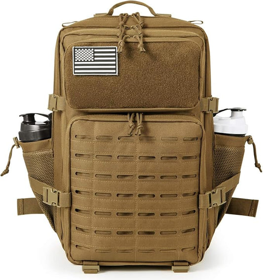 QT&QY 25L/45L Military Tactical Backpack For Men Molle Daypack 3 Day Bug Out Bag Hiking Rucksack With Bottle Holder
