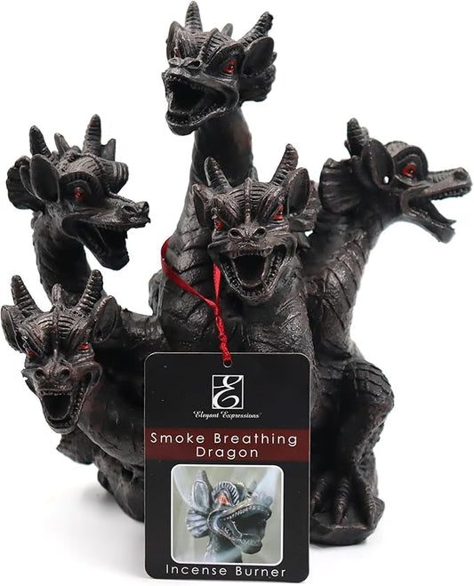 Hosley Resin Dragon Décor Statue Incense Cone Burner 8.5 Inch High, Ideal for Aromatherapy and Fantasy Décor Discover Mystical Elegance, Home Décor, Office, Spa