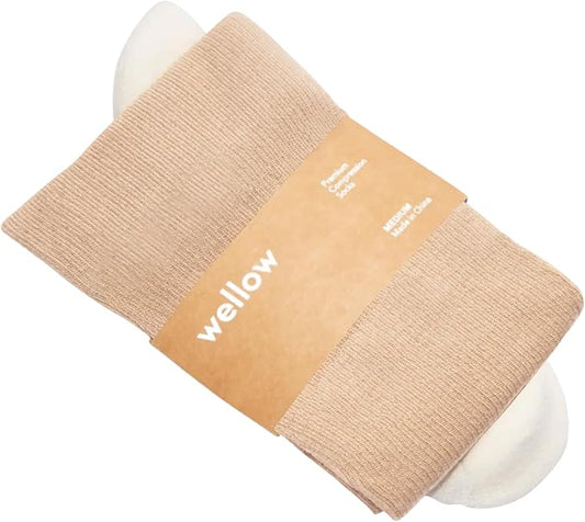 Wellow Premium Socks (Compression Socks - Regular) for Men & Women, Made with Viscose from Bamboo, Knee High, 18-25 mmHg