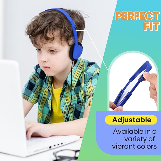 100 Pack Bulk Headphones for Classroom School Kids, Wholesale Class Set Durable Headset for Student Boys Girls Adults, Wired Earphones with 3.5mm Jack for Computer Chromebook (HY857,100 Mixed)