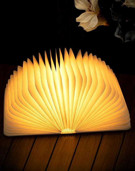 8.3 Inch Wooden Book Lamp, Book Lovers Gifts,Teacher Appreciation Gifts for Women, LED Ambient Lighting, Magnetic Mood Lighting for Home&Library Decor (Walnut)