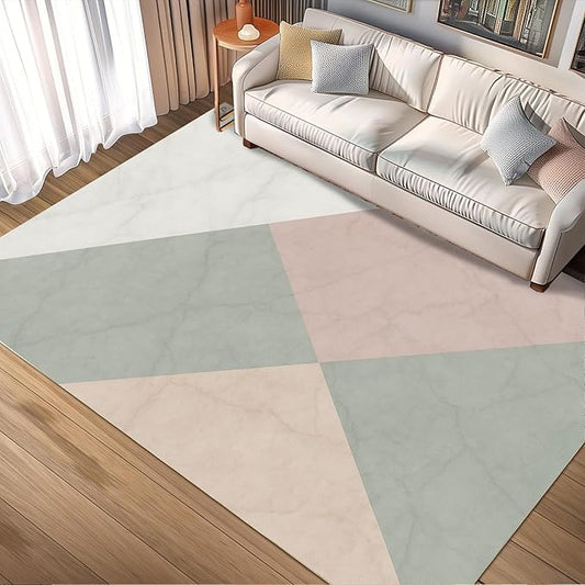 Modern Marble Rug - 5x7 Area Rugs, Minimalist Marble Rug, Abstract Luxury Bedroom Rugs, Washable & Non Slip Carpet Home Decor