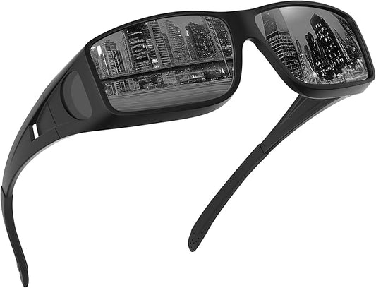 Night Driving Glasses for Men Women Anti Glare Polarized Fit Over Night Vision glasses