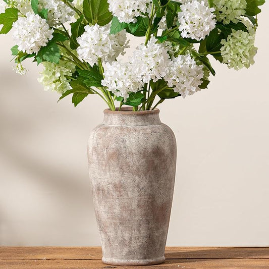 Ceramic Rustic Vase, 11 Inch Large Flower Vase Tall Farmhouse Decorative Vase Floral Pottery Vases for Home Decor Table Living Room Entryway Mantel Bedroom Bathroom Kitchen - Rustic