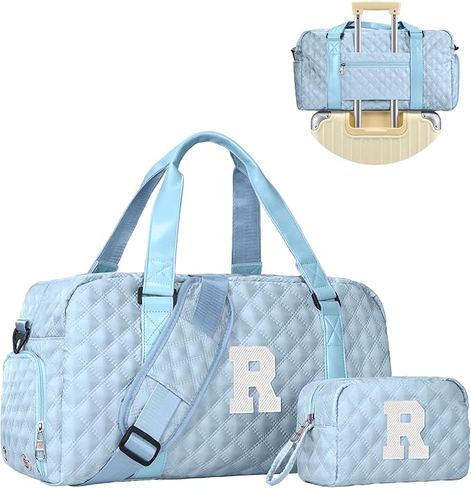 Elilier Personalized Duffle Bag Women Girls Gift: Letter Carry on bags, Dance Cheer bag Sports for Girl, Kid Gymnastics Bags, Birthday Gifts for Women Girls Kids Teens Mom Teacher
