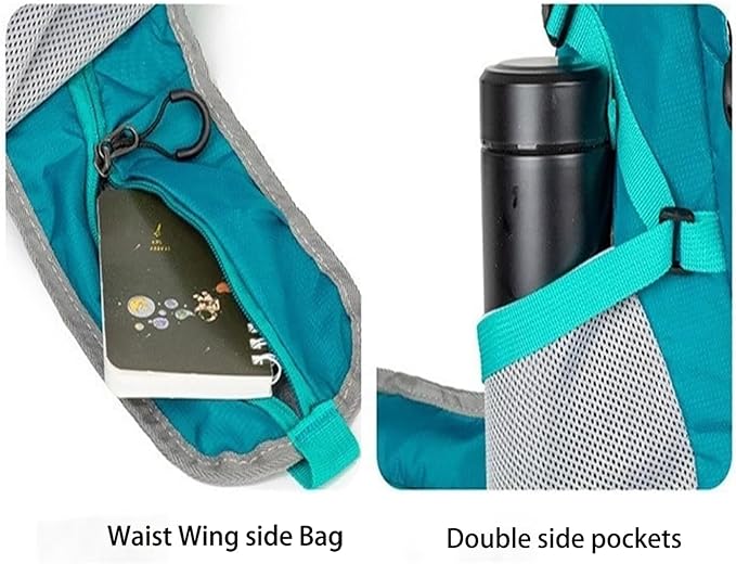 Hiking Backpack Daypack for Outdoor Travel, Lightweight Pack with Multiple Compartments, Unisex for Camping and Daily Use (Blue)