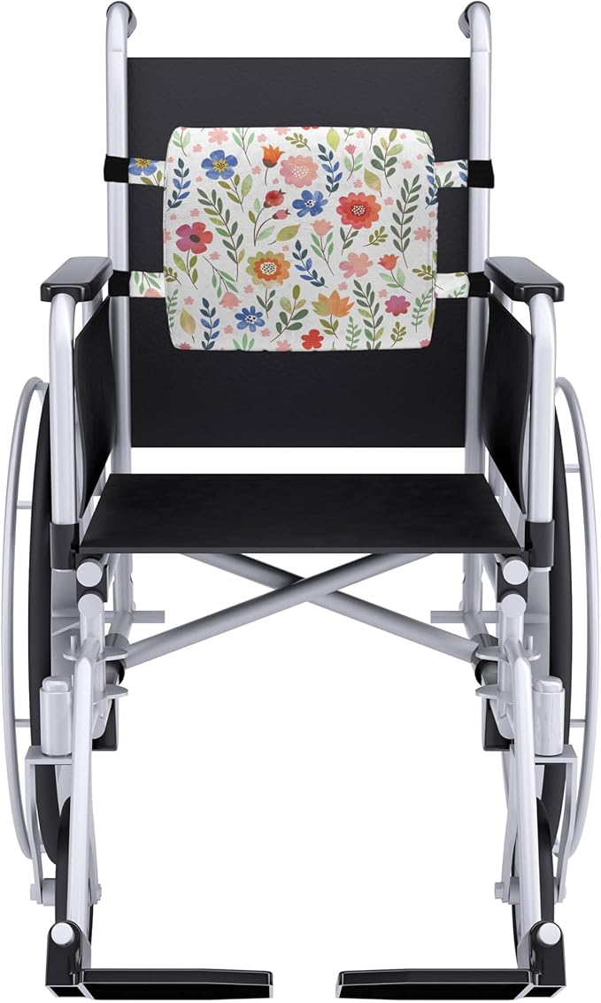 Ambesonne Watercolor Lumbar Back Support Pillow, Floral Patterned Illustration Leaves and Wildflowers Abstract Botanical, High Density Foam for Office Chairs Car Seats, 14" x 13", Violet Blue