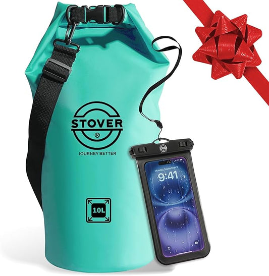 STOVER 5/10/25/30/40/55L Waterproof Dry Bag- Roll-Top Backpack w/Phone Case- Kayaking, Hiking, Camping, Boating- Men/Women
