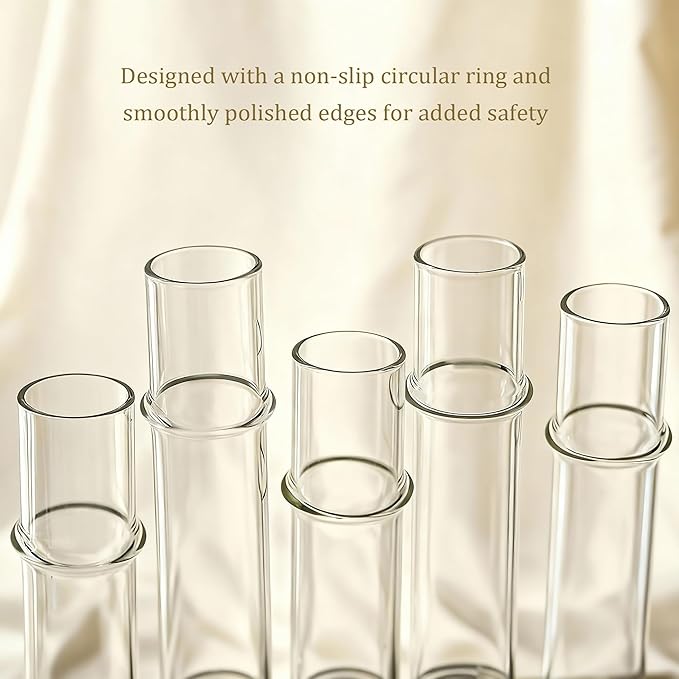 Plant Propagation Station with Wooden Stand, Valentines Day Gift, Glass Propagation Vase for Plants, Plant Terrarium Birthday Gifts for Women Mom Plants Lovers, Home Office Garden Decor, 5 Glass Tubes