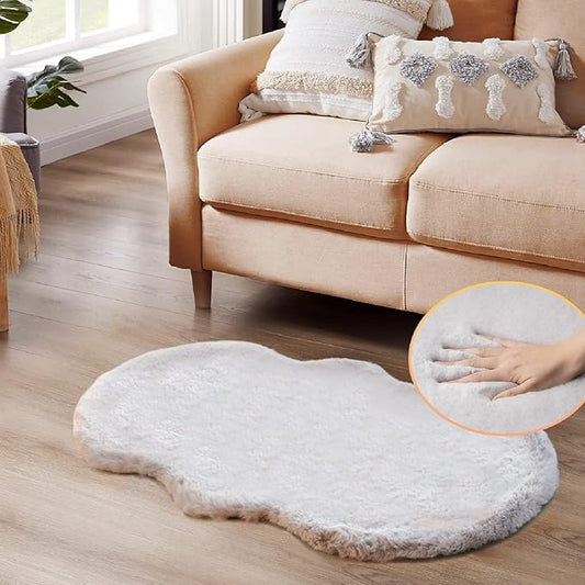 Grey Runner Fuzzy Rug for Bedroom Washable Fluffy Nursery Rugs for Living Room Cute Room 2x4 Rug