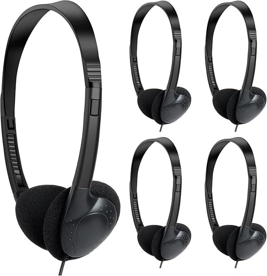 Kids Headphones Bulk 30 Pack for School Students Children Teen Boys Girls, Wholesale Headphones for Classroom Earphones,Group Learning, Computer Lab, Library, Online Lesson and Testing (Black)