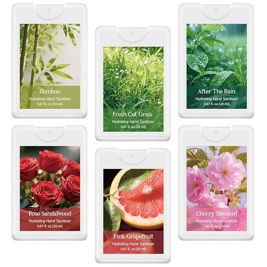 6 Pack Hand Sanitizer Spray Mist Gift Spring Flower Travel Size Hand Sanitizer with Hydrating Botanical Mist Refillable for Office Travel Outdoor Activities Holiday Favor