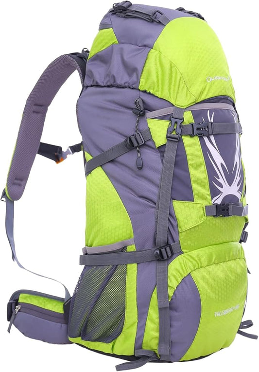 UNISTRENGH 60L Internal Frame Hiking Camping Backpack with Rain Cover Lightweight Outdoor Travel Daypack for Climbing Touring, Cyan
