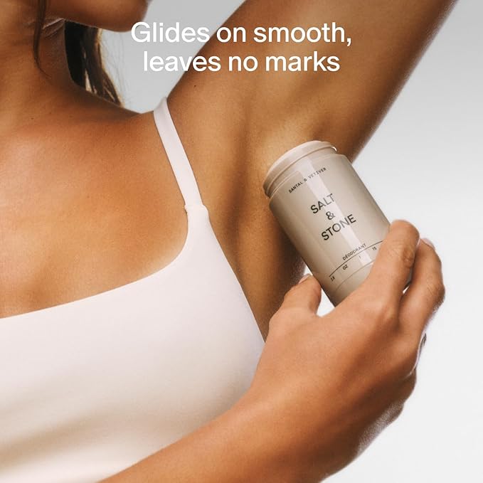 SALT & STONE Aluminum Free Deodorant | Extra Strength 48 Hour Protection for Women & Men | Made with Seaweed Extracts, Niacinamide & Prebiotics (Bergamot & Hinoki)
