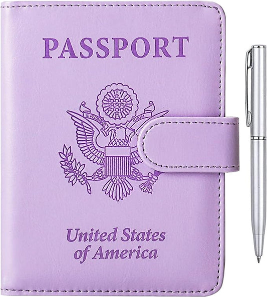 TIGARI Passport Holder for Travel Women Men, PU Leather Waterproof RFID Wallet Cover Case Sleeve, Valentines Day Gifts, Vacation Plane Cruise Travel Document Organizer Essentials