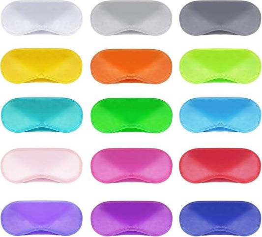 30 Pieces Blindfold Eye Cover Sleep Mask for Games Party Sleeping Travel with Nose Pad and Adjustable Strap (Multicolored)