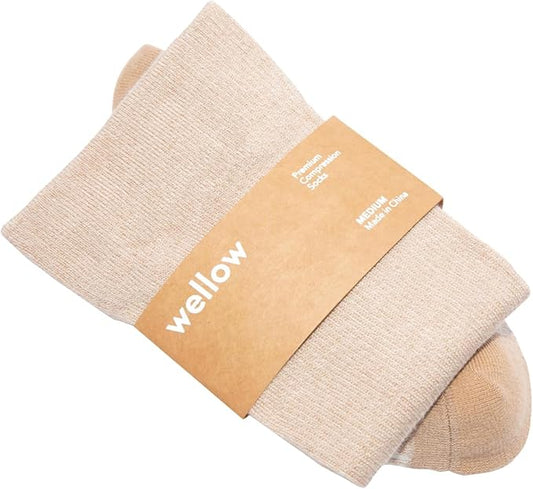 Wellow Premium Socks (Compression Socks - Regular) for Men & Women, Made with Viscose from Bamboo, Knee High, 18-25 mmHg