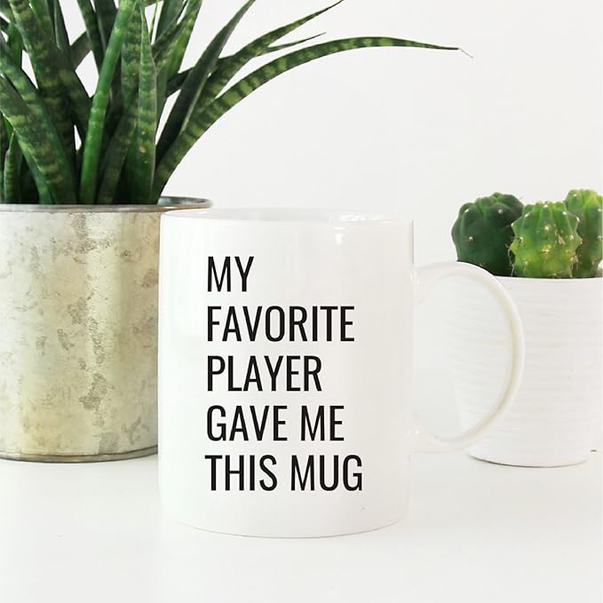 Andaz Press 11oz. Funny Coffee Mug Gag Gift, My Favorite Player Gave Me This Mug, 1-Pack, Coach Birthday Christmas Sarcastic Humor Gift Ideas for Him