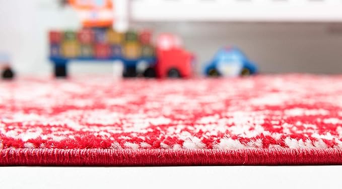 Rugs.com Arlington Collection Rug – 8' x 10' Red Medium-Pile Rug Perfect for Living Rooms, Large Dining Rooms, Open Floorplans