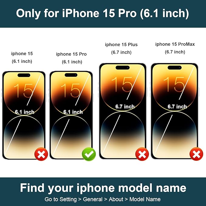 Folosu Compatible with iPhone 15 Pro Case Wallet with Card Holder, 360°Rotation Finger Ring Holder Kickstand, RFID Blocking Leather Protective Double Buttons Shockproof Cover 6.1 Inch Black