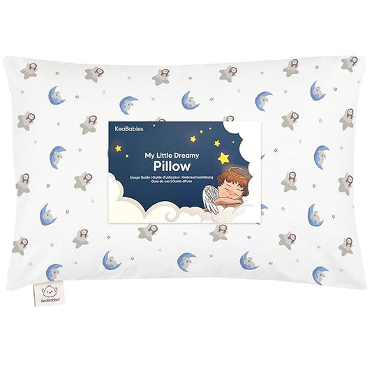Toddler Pillow with Pillowcase - 13x18 My Little Dreamy Kids Travel Bed Pillows for Sleeping, Organic Cotton Small Pillowcase, Soft & Breathable, Machine Washable, Toddlers 2-5 years old (Space Drift)