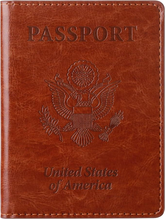 TIGARI Passport Holder for Travel Women Men, Valentines Day Gifts PU Leather Wallet Cover Case Sleeve, Waterproof Protected Document Organizer, Vacation Plane Cruise Travel Essentials