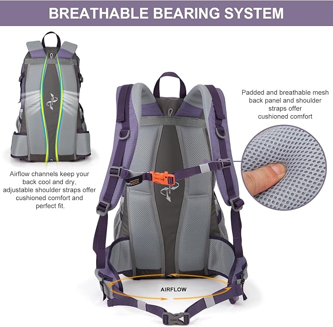 MOUNTAINTOP 18L/25L/40L Hiking Backpack,Lightweight Travel Backpack with Rain Cover for Outdoor Backpacking, Camping