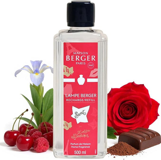 MAISON BERGER Lolita Lempicka Sweet Refill – 500 ml (16.9 fl oz), Odor-Neutralizing Fragrance Oil for Catalytic Lamps – Cherry, Cocoa & Praline Scent, Long-Lasting, for Home Use