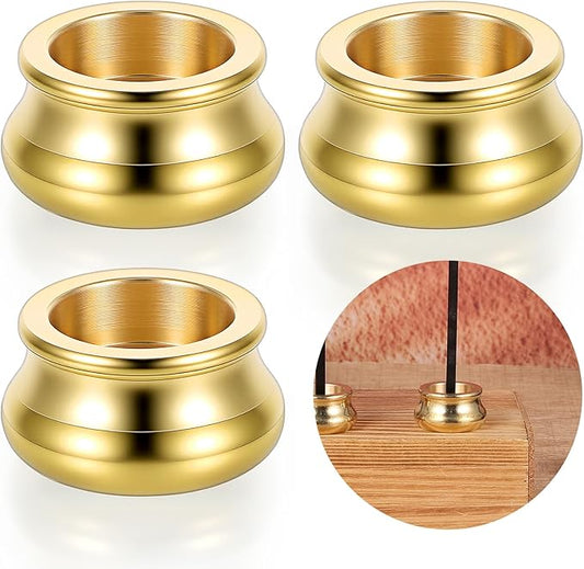 3Pcs Mini Dual-Purpose Copper Incense Burner Holder, Brass Holder for Sticks, Cone Incense Holder, Chinese Indoor and Outdoor Decorative, Suitable for Yoga, Studio, Buddhist, Temple