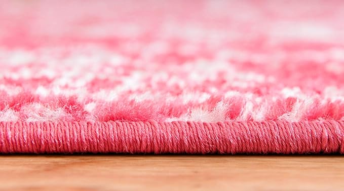 Rugs.com Arlington Collection Rug – 8 Ft Round Pink Medium-Pile Rug Perfect for Kitchens, Dining Rooms