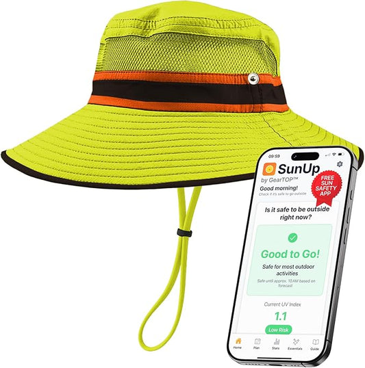 GearTOP Safari Hat for Men Sun Hats for Women UV Protection UPF 50+ Fishing, Gardening, Hiking Hat (22-23 1/2")