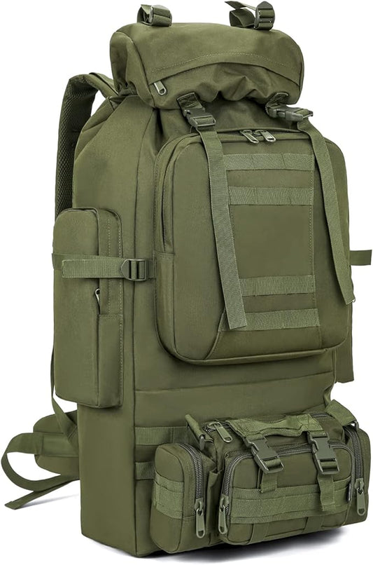 HongXingHai 100L Camping Hiking Backpack,Molle military Tactical rucksack backpack,Waterproof Lightweight Hiking Backpack (Army Green)