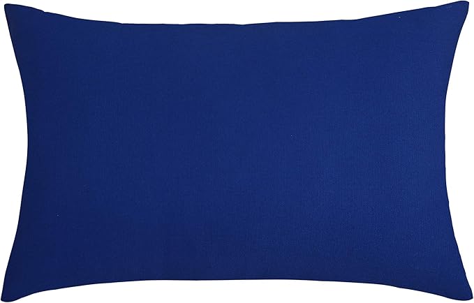 TangDepot Handmade Decorative Solid 100% Cotton Canvas Throw Pillow Covers/Pillow Shams, (12"x18", Royal Blue)