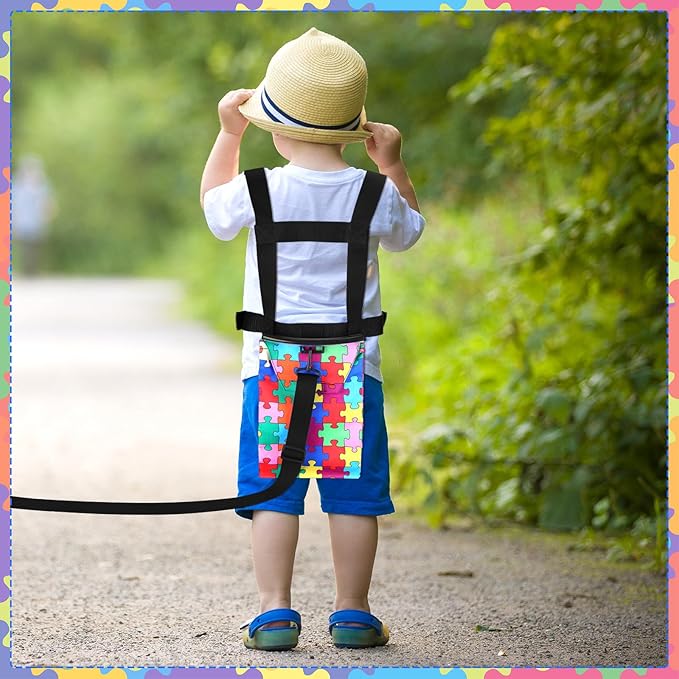 Kanayu 2 Pcs Safety Harness Leash for Special Needs Child Walking Harness for Kids Older with Handle Pouch for Autism Adhd