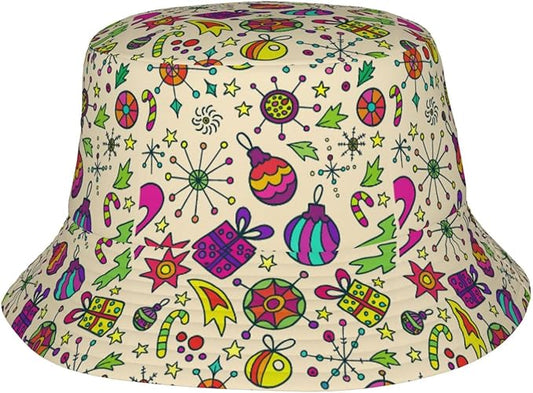 Colorful Fire Balloon, White Cloud Fisherman Hat Summer Foldable UV Protection Sun Hat