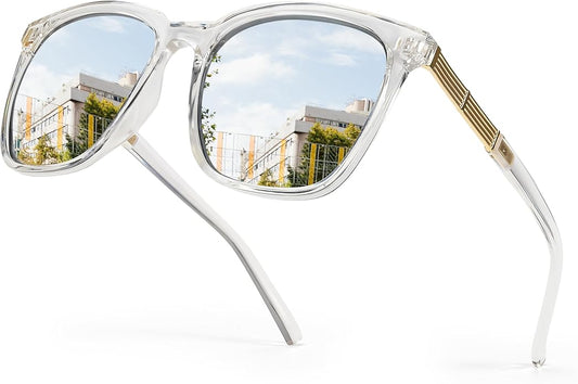 SIPHEW Oversized Square Sunglasses for Women|Lightweight Fashion Sunglasses 100% UV400 Protection|Trendy Mirrored Shade