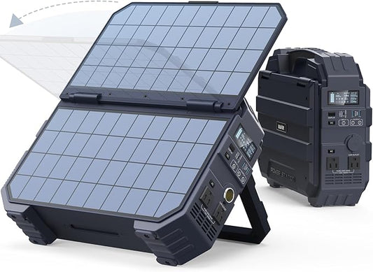 BLAVOR Portable Power Station 1600W (Peak 3200W), Built-in Solar Panel, 1024Wh LiFePO4 Battery, 100W USB-C Fast Charge, Solar Generator for Home Backup, Camping, Power Outages & RV