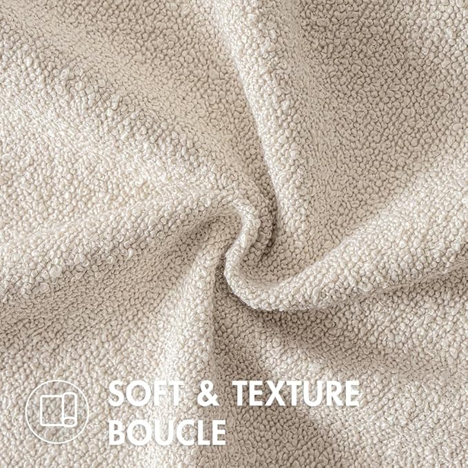 MIULEE 18x18 Inch Christmas Decorative Pillow Covers for Couch Bed Set of 2 Textured Boucle Neutral Winter Throw Pillows Natural Beige Accent Solid Cushion Pillowcases Sofa Livingroom Home Decor