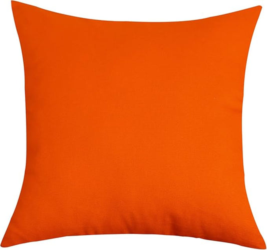 TangDepot Handmade Decorative Solid 100% Cotton Canvas Throw Pillow Covers/Pillow Shams, (28" x28" , Orange, 1 Count (Pack of 1))